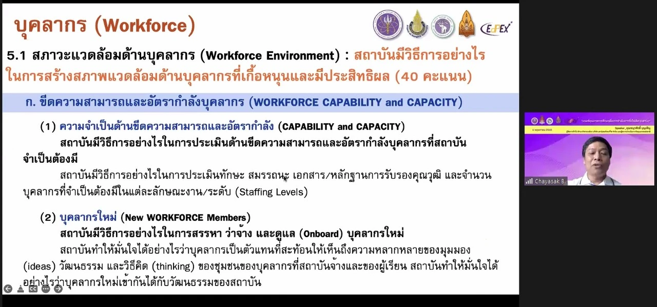 กองแผนงาน พร้อมด้วยคณะผู้บริหารและบุคลากร มหาวิทยาลัยพะเยา เข้าร่วมประชุมเชิงปฏิบัติการ เรื่อง “เกณฑ์คุณภาพการศึกษาเพื่อการดำเนินการที่เป็นเลิศ (EdPEx)” ครั้งที่ 4 “ หัวข้อ หมวด 5-6 และผลลัพธ์ที่เกี่ยวข้อง ” ผ่านสื่ออิเล็กทรอนิกส์ ระบบ ZOOM