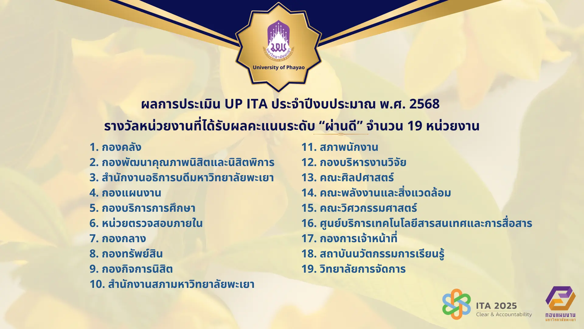 UP ITA ปีงบประมาณ พ.ศ. 2568